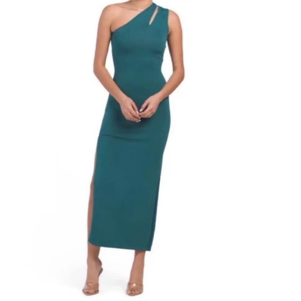 Elegant Teal One-Shoulder Dress